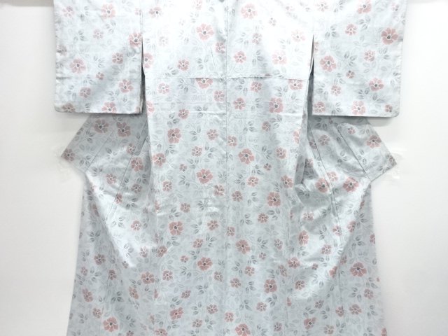 JAPANESE KIMONO / TSUMUGI / WOVEN FLOWER
